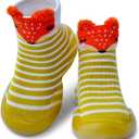 Baby Shoes Boys Girls First Walking Shoes Non Slip Soft Sole Sneakers Toddler Infant Babygirl Sock Shoes (Yellow)