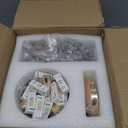 Modern Gold Chandelier Crystals, Sputnik Sunflower Beaded Hanging Lamp, Small Dandelion Pendant Light Fixtures for Kitchen Island Dining Room Bedroom Entryway (Gold 8Lights)