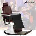 Artist Hand Barber Booster Seat for Kids, Children Salon Chair Cushion, 6.5" Thick Toddler Booster Seat for Hair Cutting with Foot Protector, Black Synthetic Leather