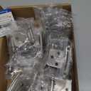 Ravinte 10 Pack 5 Pairs 1/2 Inch Overlay Cabinet Door Hinges Kitchen Satin Nickel Semi-Concealed Face Mount Self-Closing Cabinet Hinges with Bumpers & Screwdriver