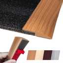 Floor Transition Strip Self Adhesive Carpet Wood Tile Vinyl Flooring Laminate Transition Cover Edge Trim Gap Doorway Threshold for Uneven Floors Heights Within 5 mm (40 inches, Light Brown Coffee)