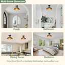 GOLDHILL 10.5" Low Profile Semi Flush Mount Ceiling Light, Modern Farmhouse Metal Fixture with Gold Interior, Damp Rated Outdoor Porch Light for Bathroom & Hallway