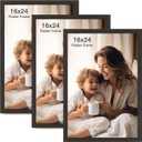 16x24 Picture Frame Set of 3, Black Wood Grain 16x24 Frames for Horizontal and Vertical Wall Mounting (3 pack,Black)