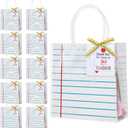 Frienda 24 Pcs Teacher Appreciation Gift Bags with Measuring Tape Ribbon Thank You Tags Clear PVC Notebook Style Gift Bags with Handle for Graduation End of Year Back to School Classroom Celebration