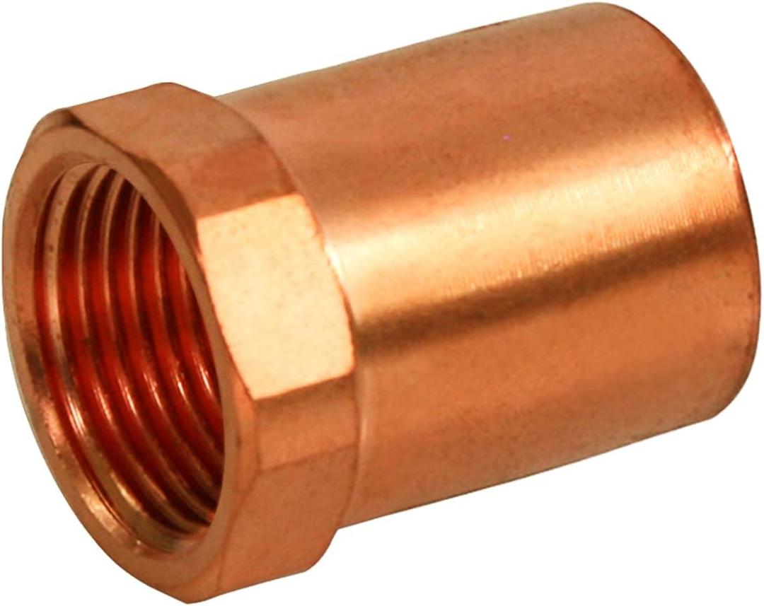 Supply Giant GUGA0100 Adapter Fitting Solder Cup and Female Threaded Connect, 1, Copper