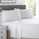 California King Sheets Set - 100% Cotton Sheets for Cal King Size Bed - 600 Thread Count Luxury California King Deep Pocket Sheets - Soft, Cooling Sateen Weave Cal King Sheet Set 4 Piece - White