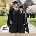 CLERKMANS Classic Masters Graduation Cap And Gown With Tassel Package (Black), Size 45