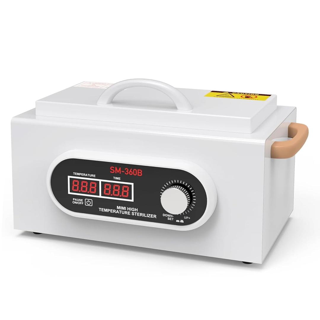 High-temperature sterilizer, 110V 300W, maximum temperature 230 (446), digital control, hair and nail tool dry heat sterilizer
