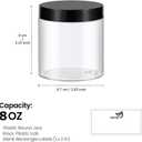 TUZAZO 8 Oz Plastic Container Jars with Lids BPA Free, Empty Round Clear Cosmetic Containers Plastic Slime Jars for Lotion, Cream, Ointments, Body Butter, Makeup, Travel Storage (12 Pack)