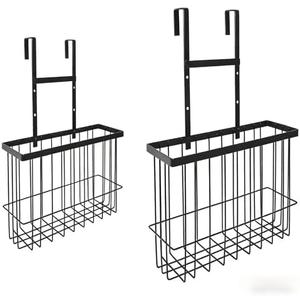 2 Pack Cabinet Door Organizer, Houseware Over the Cabinet Door Organizer, Kitchen Aluminum Foil Organizers for Cutting Board, Baking Sheet, Foil, Plastic Wrap, Kitchen Organizers and Storage, Black