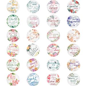 720 Pcs Floral Christian Stickers, 24 Styles Bible Verse Scripture Stickers Religious Inspirational Decals for Crafts Cards Envelope Seals and Christian Party, 1.5 Inch