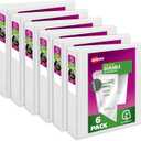Avery Durable View 3 Ring Binders for Home, School Supplies, Office, or Organization Needs, 2" Slant Ring, 6 Pack White Binders (17032)