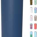 TILUCK Skinny Can Cooler for Slim Beer & Hard Seltzer, Stainless Steel, Double-Walled Stainless Steel Insulated Slim Cans, Standard 12 oz (Frosted Navy)
