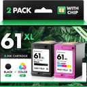 61XL Ink Cartridge Black Color Combo Pack Replacement for HP Ink 61 HP61XL ENVY 4500 5530 4501 4502 OfficeJet 2620 4630 4635 4632 DeskJet 1000 1010 1050 1510 2050 2510 2540 3000 3050 3510 2542 Printer