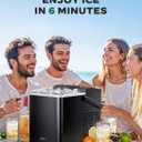 Silonn Ice Maker Countertop, Portable Ice Machine with Carry Handle, Self Cleaning Ice Makers with 1.8 L Water Tank and Big Ice Basket, 9 Cubes in 6 Mins, Ideal for Home Kitchen RV