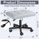 Footrest Under Desk Leg Rest Ottoman Adjustable Height Foot Stool (Grey), 19.3''L x 15''W