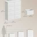 SONGMICS Dresser for Bedroom, Chest of Drawers, Steel, MDF, 8 Non-Woven Fabric Drawers, Storage Organizer Unit, Closet, Entryway, Cloud White and Snow White ULGS124W01S
