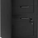 3-Drawers File Cabinet with Lock, Filing Cabinet for Home Office