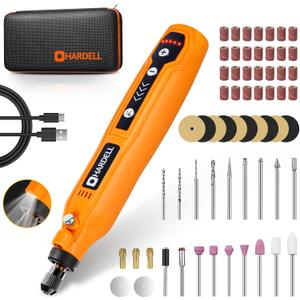 HARDELL Mini Cordless Rotary Tool Kit, 5-Speed and USB Charging with 61 Accessories, Multi-Purpose 3.7V Power Rotary Tool for Sanding, Polishing, Drilling, Etching, Engraving, DIY Crafts