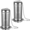 2 Pack Tea Infuser with Drip Tray, Extra Fine Mesh Tea Infusers for Loose Tea, 316 Stainless Steel Tea Strainer with Extended Chain Hook, Tea Steeper (2 Pack - Large)