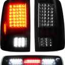 Tresound Tail Light + 3rd Brake Cargo Lamp for Dodge Ram 1500 2009-2010, Ram 2500 3500 2010, Ram 1500 2500 3500 2011-2018, NOT Compatible w/Original LED model, only fit Factory Halogen Model (Chrome)