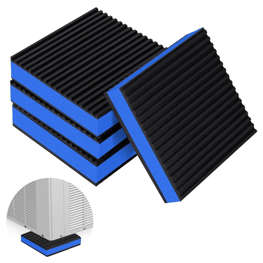 ToLanbbt 4 Pack Anti Vibration Pads for Washing Machine 4"x4", 7/8"T EVA Mechanical Damping Vibrating Sound Isolation Pad Rubber Isolator Mat for Compressor, Air Conditioner, Washer, Dryer, Treadmill