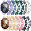 [12Pack] RICHONE Bling Case Compatible with Samsung Galaxy Watch 7 40mm 2024 Screen Protector, HD Full Protection Flexible TPU Watch Bumper Cover Anti Scratch Samsung Watch 7 Accessory (40MM)