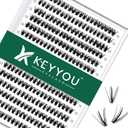 KEYYOU Lash Clusters 300pcs Individual False Eyelashes 40D 0.07C Curl 13mm DIY Eyelash Extension (Black, Nylon, Synthetic, Durable, Natural Appearance, Pair)