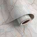 VaryPaper 32''x118'' Teal Blue Marble Contact Paper for Countertops Matte Waterproof Counter Top Peel and Stick Marble Wallpaper for Kitchen Walls Cabinets Removable Self Adhesive Marble Vinyl Wrap