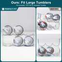 LARGER Compartment - Stackable Water Bottle Organizer Holder - for Stanley & Others' Large Tumbler - Clear Wine Rack, Cup Bottle Holder for Cabinet Home Countertop Fridge Pantry Shelf, 2 Tier Hold 6