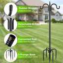 Gtongoko Double Shepherds Hook for Outdoor, 2 Pack 92 Inch Heavy Duty Bird Feeder Pole 3/4 Inch Thick Garden Hooks for Hanging Hummingbird Feeder, Plant Baskets, Solar Light Lanterns
