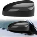 Glossy Black Right Passenger Side Mirror Cover Cap Housing Compatible With 2015 2016 2017 Toyota Camry Without Turn Signal Light Model (Black, Right)