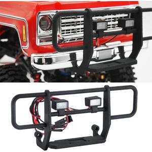 RC Front Bumper Set with LED Lights Body Protection for TRX4M Upgrades K10 1/18 Scale RC Crawler Car Accessories