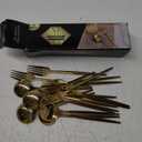 NOCCUR 20-Piece Stainless Steel Gold Spoons and Forks Silverware Set for 10 - Gold Forks and Spoons Utensils Set - Mirror Polished for Home&Party