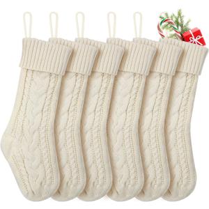 Christmas Stockings, 18 Inches Knit Christmas Stockings Xmas Hanging Stockings for Family Christmas Decorations