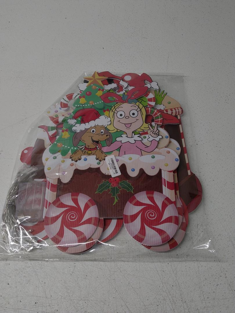 5 Pcs Christmas Train Decorations Yard Signs with Led Lights, Outdoor Lighted Christmas Yard Train Christmas Outdoor Train Decorations for Xmas Holiday Garden Lawn Yard Decorations