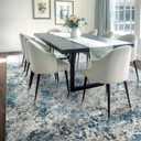 10x12 Area Rug for Living Room - Washable Abstract Rus Modern Neutral Soft Rug for Bedroom Dining Room No Slip Low Pile Carpet for Nursery Home Office - Grey/Blue