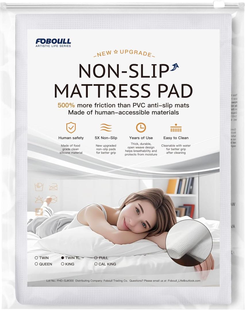 Silicone Mattress Slide Stopper and Gripper, 5X Anti - Slip, Non Slip Mattress pad,Keep Bed and Topper Pad from Sliding for Sofa, Couch, Chair Cushion, Mattresses, Easy Trim Pads, Twin XL