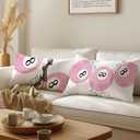 Trendy Preppy Pink Lucky 8 Ball Pillow Covers 18x18, Preppy Room Decor, Trendy Leopard Print 8 Ball Boots Decorative Throw Pillow Covers for Girls Bedroom Dorm Apartment, Set of 2