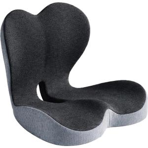 Memory Foam Seat Cushion for Office Chair & Car Seat, Ergonomic Coccyx Cushion for Pressure Relief & Back Support, Non-Slip Comfort Cushion for Driving, Wheelchair, Desk Chair, Home & Travel, 18INCH