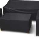 STARTWO Patio Furniture Covers, 4 Piece Heavy Duty Waterproof Outdoor Furniture Cover Set for Rattan Wicker Couch Chairs,Windproof Buckle Strap,Black