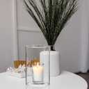 WGVI Hurricane Candle Holder Sleeve, Wide 4", Height 6", Clear Glass Cylinder Candleholder, Chimney Tube, Open Ended Candle Shade, 1 Piece