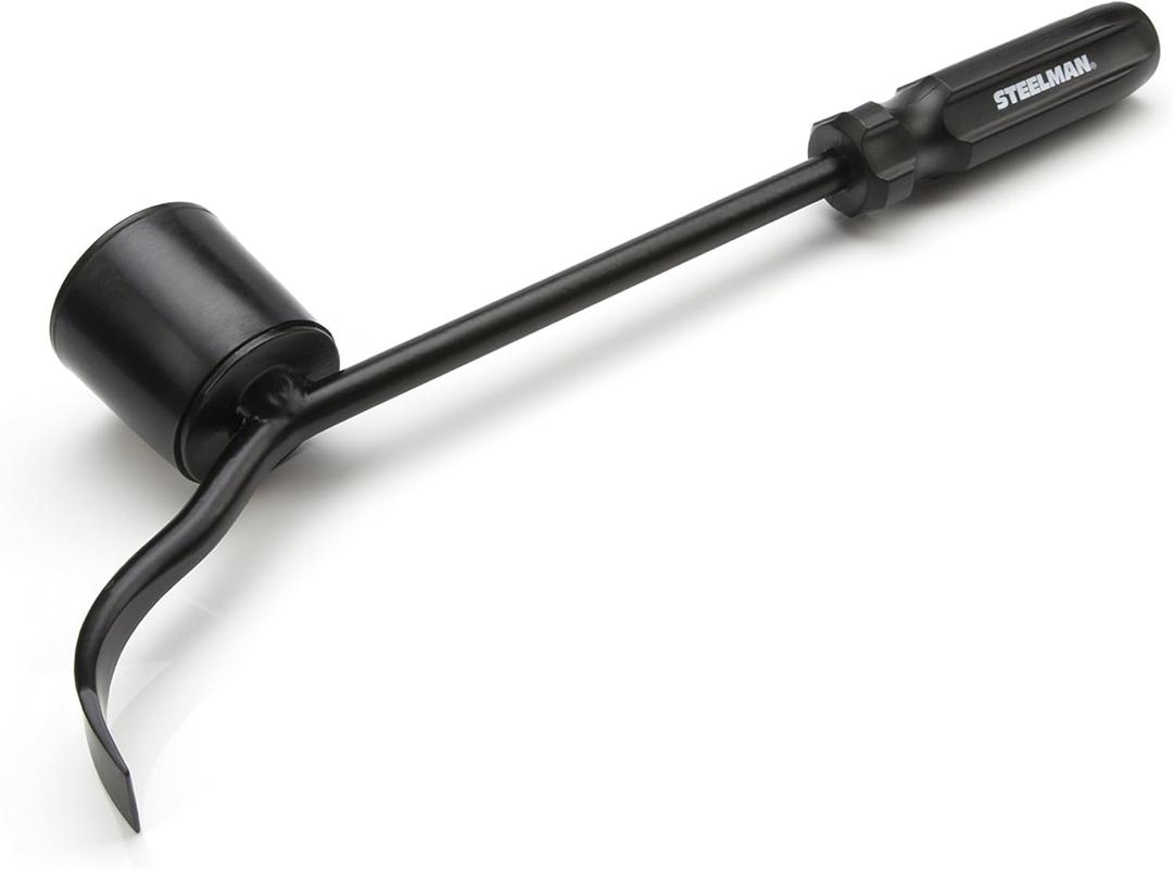 Steelman Hubcap Remover Tool for Auto Mechanics, Heavy-Duty Steel, Large Rubber Hammer Face, Wide Prying Blade, Secure Grip
