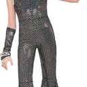 Rubies Disco Jumpsuit Costume for Kids (Black, L)