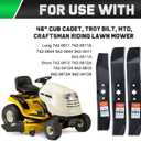 Grasscool LT1045 LT1046 Mower Blades Replace 942-0611A 942-0612A for Cub Cadet 46''Deck Riding Mower Lawn Tractor 942-04125 942-04124