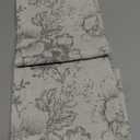 jinchan Floral Linen Tier Curtains Grey Flower on Beige Cafe Curtains 36 Inch Length Kitchen Living Room Bedroom Bathroom Farmhouse Rustic Country Rod Pocket 2 Panels