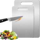 2 PackTitanium Cutting Boards 100% Pure Titanium for Kitchen .Cutting Edge Hygiene & Durability.Double sided food-grade Titanium Cutting Board For Meats Fruits And Vegetables. Easy to CleanM+L)