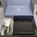 Parkway Home Black Wood Phone Docking Station with Drawer, Compatible with Apple Watch - Wood Charging Station Organizer Stand, Bedside Nightstand Organizer for Men, Holds, Tablet, Glasses, Keys, EDC