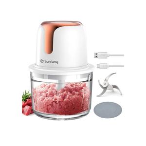 Sunfuny Cordless Food Processor, Mini Food Chopper Wireless with 5-Cup Glass Bowl, 6000mAh Battery USB-C Rechargeable Vegetable Chopper, Electric Meat Blender Garlic Grinder, Mom's Gift (Rose Gold)