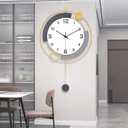 Decorative Wall Clocks with Pendulum,Silent Quality Quartz Battery Operated,Large Wall Clock for Living Room,Kitchen,Home,Bathroom,Bedroom Wall Decor,16x25.6inch